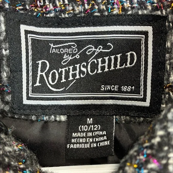 Rothschild Princess Charcoal Plaid Double-Breasted Pea Coat - Picture 3 of 14